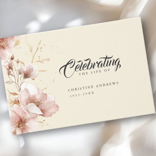 "Viering van het leven" Elegante Bloemenbegrafenis Gastenboek