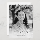 Viering van het leven Elegante foto Memorial Funer Programmakaart (Voorkant / Achterkant)