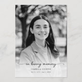 Viering van het leven Elegante foto Memorial Funer Programmakaart (Voorkant)