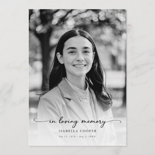 Viering van het leven Elegante foto Memorial Funer Programmakaart (Voorkant)