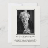 Viering van het leven Elegante herdenkingsdienst Kaart (Achterkant)