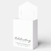 Viering van het leven Elegante Script Funeral Bedankdoosjes (Geopend)