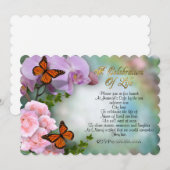 Viering van het leven Evite vlinders Kaart (Voorkant / Achterkant)