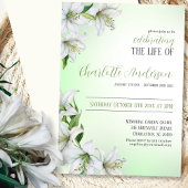 Viering van het leven Floral Funeral Invitation Kaart