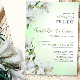 Viering van het leven Floral Funeral Invitation Kaart