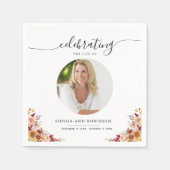 Viering van het leven Floral Memorial Begrafenisfo Servet (Voorkant)