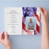 Viering van het leven Foto Amerikaanse vlag begraf Flyer (Hand)