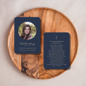 Viering van het leven Foto begrafenis Gouden Blauw Visitekaartje