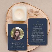 Viering van het leven Foto begrafenis Gouden Blauw Visitekaartje