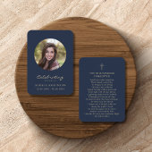 Viering van het leven Foto begrafenis Gouden Blauw Visitekaartje