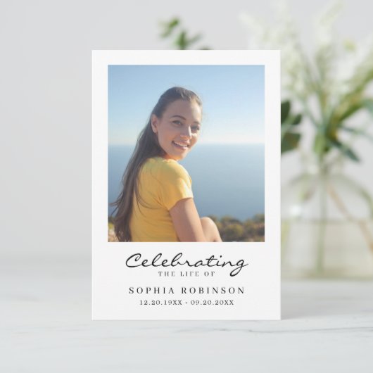 Viering van het leven Foto begrafenis Kaart (Staand voorkant)
