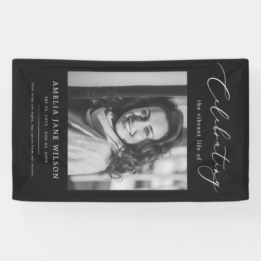 Viering van het leven Foto begrafenisdienst Spandoek (Horizontaal)