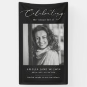 Viering van het leven Foto begrafenisdienst Spandoek (Verticaal)