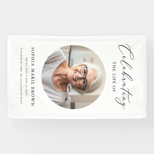 Viering van het leven Foto begrafenisdienst Spandoek (Horizontaal)