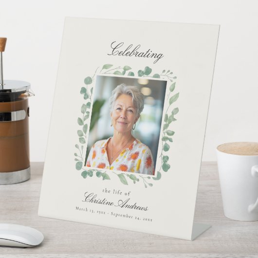 "Viering van het leven" Foto Begrafenismonument Reclamebord Met Voetstuk (Insitu)