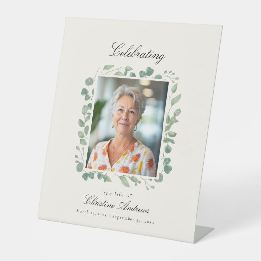 "Viering van het leven" Foto Begrafenismonument Reclamebord Met Voetstuk (Voorkant)