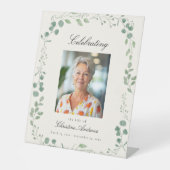 "Viering van het leven" Foto Begrafenismonument Reclamebord Met Voetstuk (Voorkant)