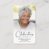 Viering van het leven Foto Bladwijzer Gebed Kaart Visitekaartje (Voorkant)