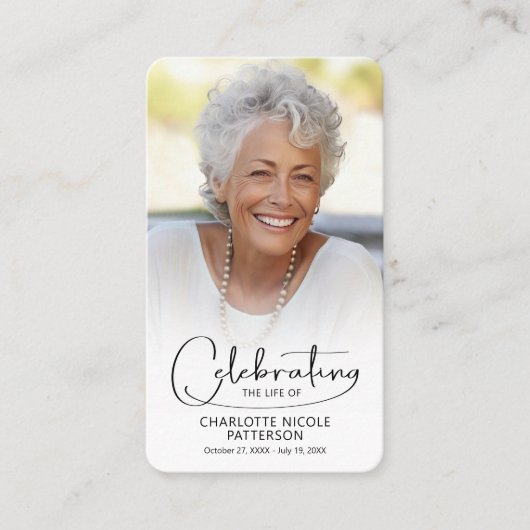 Viering van het leven Foto Bladwijzer Gebed Kaart Visitekaartje (Voorkant)