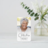 Viering van het leven Foto Bladwijzer Gebed Kaart Visitekaartje (Staand voorkant)