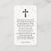 Viering van het leven Foto Bladwijzer Gebed Kaart Visitekaartje (Achterkant)