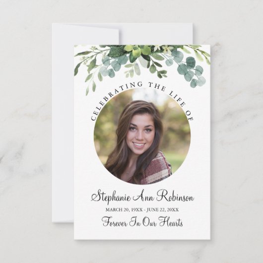 Viering van het leven Foto Bloemengebed Kaart (Voorkant)