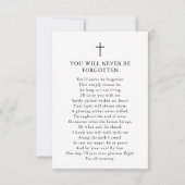 Viering van het leven Foto Bloemengebed Kaart (Achterkant)