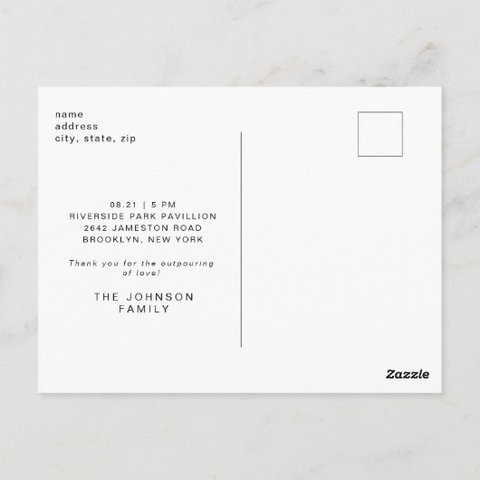 Viering van het leven Foto Briefkaart (Achterkant)