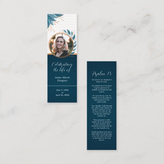 Viering van het Leven Foto Brons Bladwijzer Mini Visitekaartje (Voorkant / Achterkant)