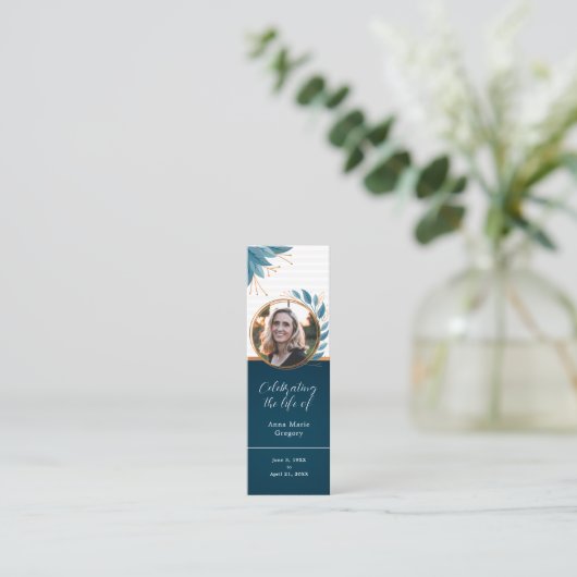 Viering van het Leven Foto Brons Bladwijzer Mini Visitekaartje (Staand voorkant)