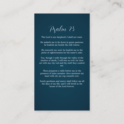 Viering van het Leven Foto Bronzen Gebed Kaart Visitekaartje (Achterkant)