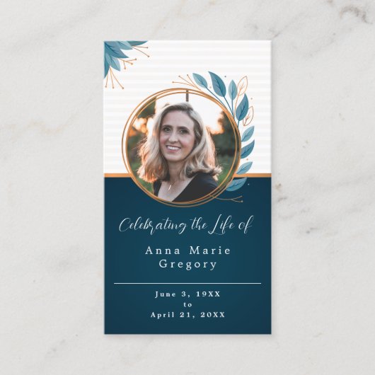 Viering van het Leven Foto Bronzen Gebed Kaart Visitekaartje (Voorkant)