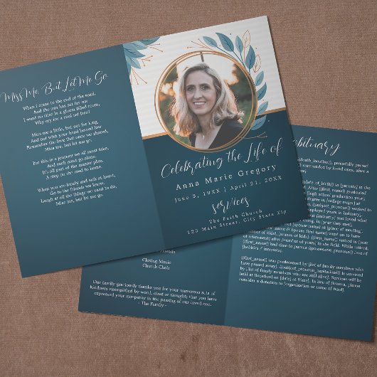 Viering van het Leven Foto Bronzen Memorial Begraf Programma