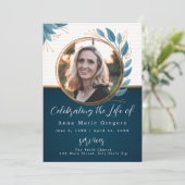 Viering van het Leven Foto Bronzen Memorial Begraf Programmakaart (Staand voorkant)