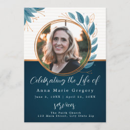 Viering van het Leven Foto Bronzen Memorial Begraf Programmakaart