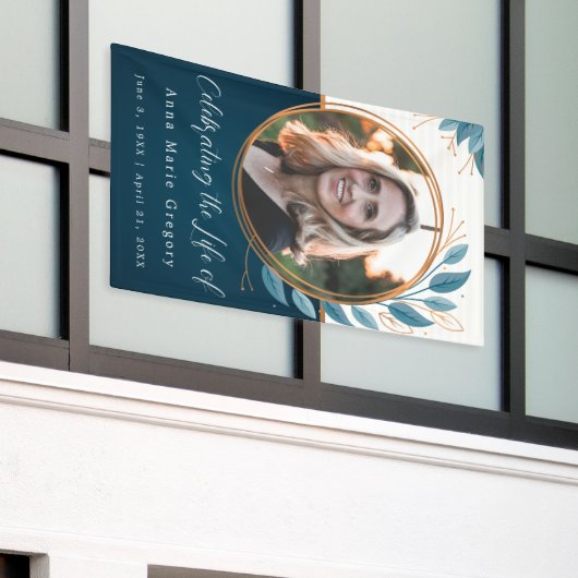 Viering van het Leven Foto Bronzen Memorial Begraf Spandoek (Buitenkant Gebouw)