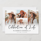 Viering van het leven Foto Collage Begrafenis Kaart (Voorkant)