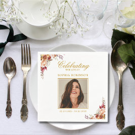 Viering van het leven Foto Floral Memorial Servet