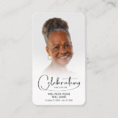 Viering van het leven Foto Gebed Kaart Visitekaartje (Voorkant)