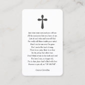 Viering van het leven Foto Gebed Kaart Visitekaartje (Achterkant)