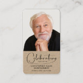 Viering van het leven Foto Gebed Kaart Visitekaartje (Voorkant)