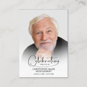 Viering van het leven Foto Gebed Kaart Visitekaartje (Voorkant)