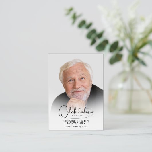 Viering van het leven Foto Gebed Kaart Visitekaartje (Staand voorkant)