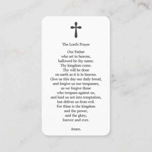 Viering van het leven Foto Lord's Prayer Kaart Visitekaartje (Achterkant)