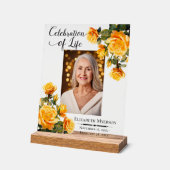 Viering van het leven Foto Memorial Acryl Teken Acryl Bord (Hoek)