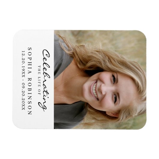 Viering van het leven Foto Memorial Gebed Keepsake Magneet (Horizontaal)