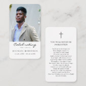 Viering van het leven Foto Memorial Prayer Kaart Visitekaartje (Voorkant / Achterkant)