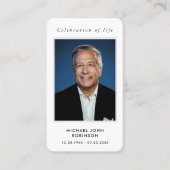 Viering van het leven Foto Memorial Prayer Kaart Visitekaartje (Voorkant)