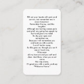 Viering van het leven Foto Memorial Prayer Kaart Visitekaartje (Achterkant)