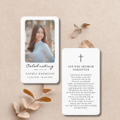 Viering van het leven Foto Memorial Prayer Kaart Visitekaartje